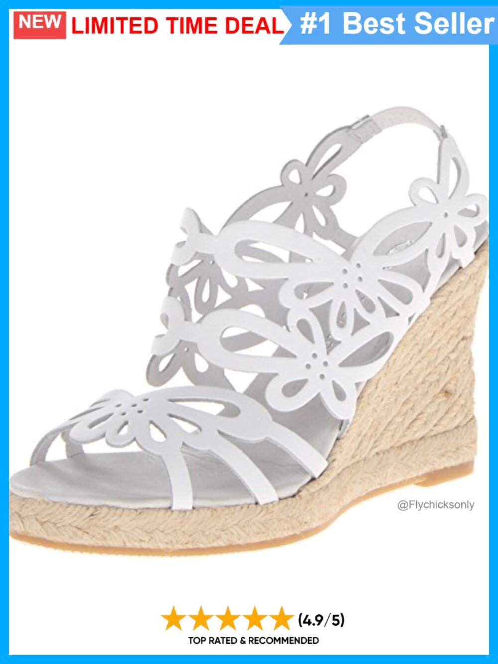 Floral Leather Wedge Slingback Sandals Jute Platform